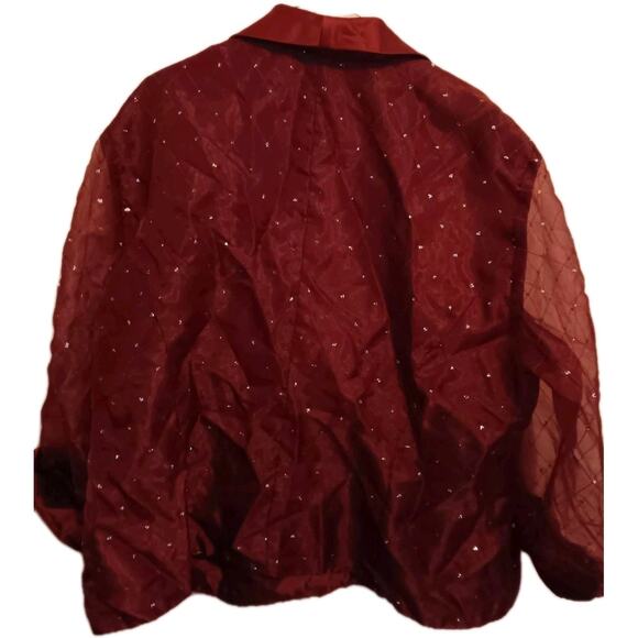 R&M Collection Evening Jacket, Women's Plus Sz 24W, Burgundy Diamond Design EUC - Picture 6 of 7